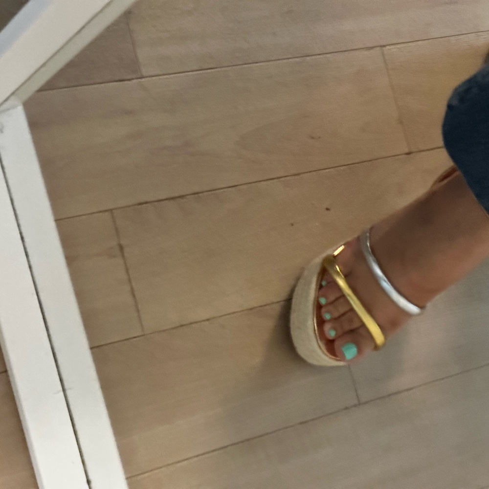 Gold and Cream Espadrille Sandals
